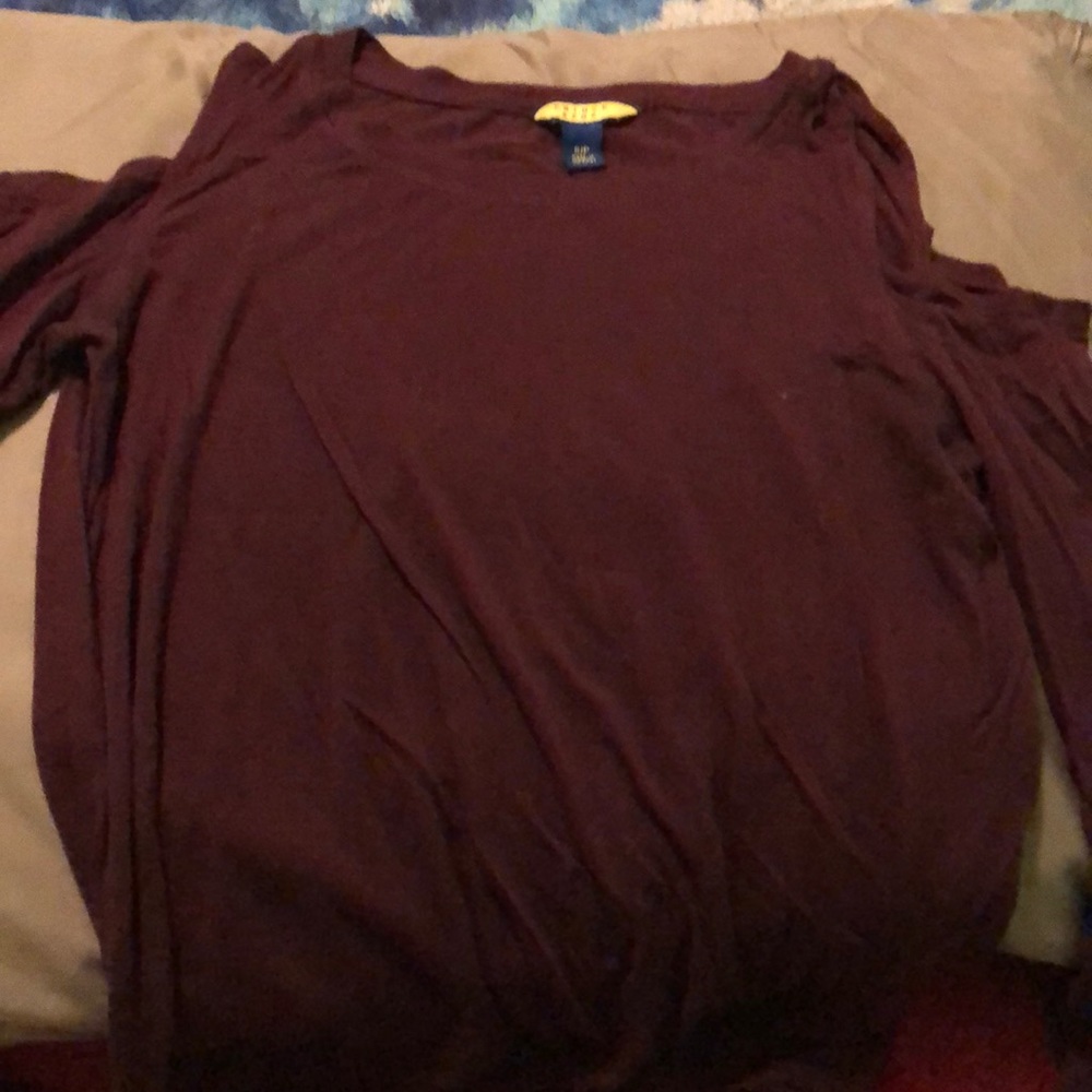 Burgundy long sleeve top